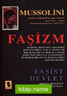 Faşizm/ Faşist Devlet — Benito Mussolini kitap kapağı