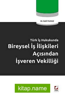 Türkiye İş Hukunda Bireysel İş İlişkileri Açısından İşveren Vekilliği — Halil Yılmaz kitap kapağı