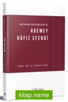 Ademey Hafız Efendi — Prof. Dr. M. Kemal Atik kitap kapağı